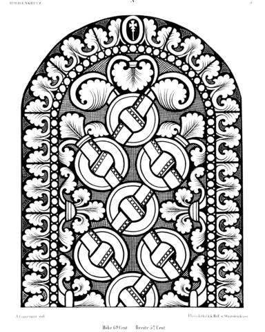 Stained Glass In The Cloister Of Heiligenkreuz Coloring Page